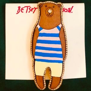 Betsey Johnson Brooch Pin Bear 🐻 Collection “New”